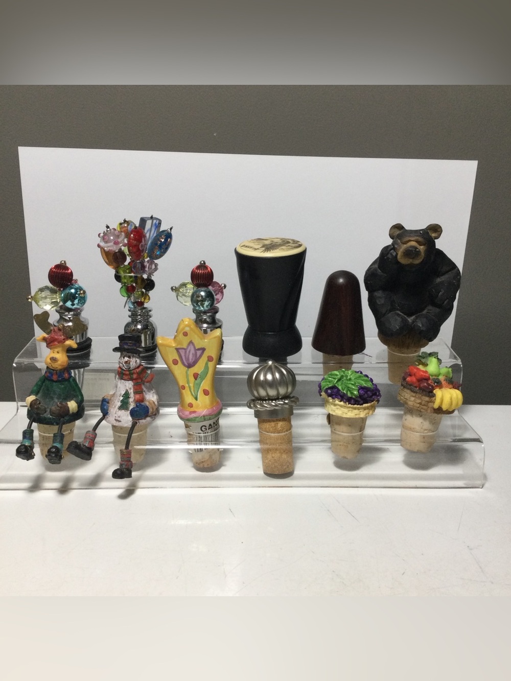 Wine Bottle Stoppers and Stand-assorted Colorful Ceramic & Metal Tops